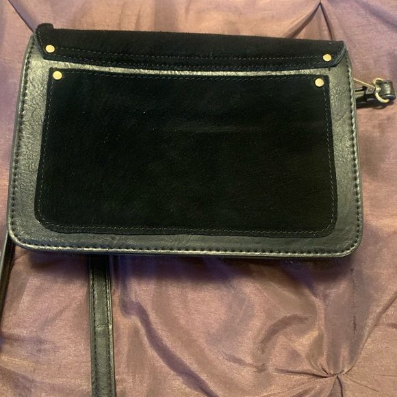 Leather and Suede Clutch with Shoulder Strap - Picture 9 of 9